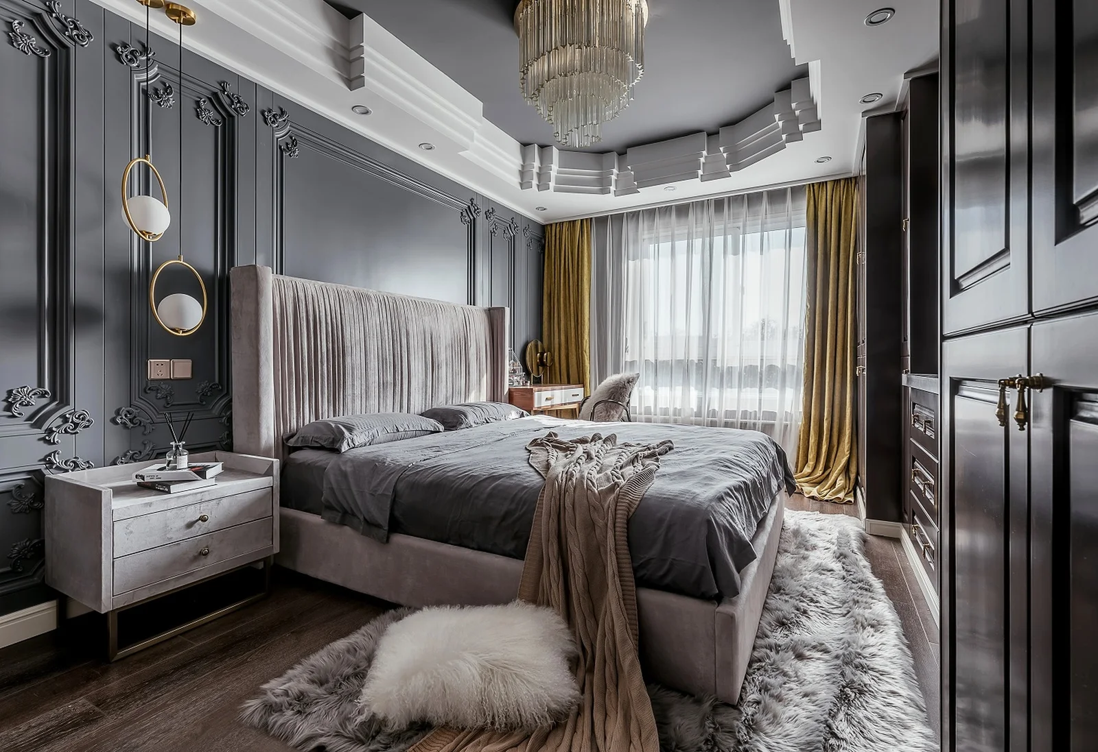 elegant-gray-bedroom-interior